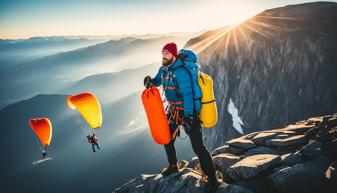 choosing the appropriate size of parachute for jumping from high mountains
